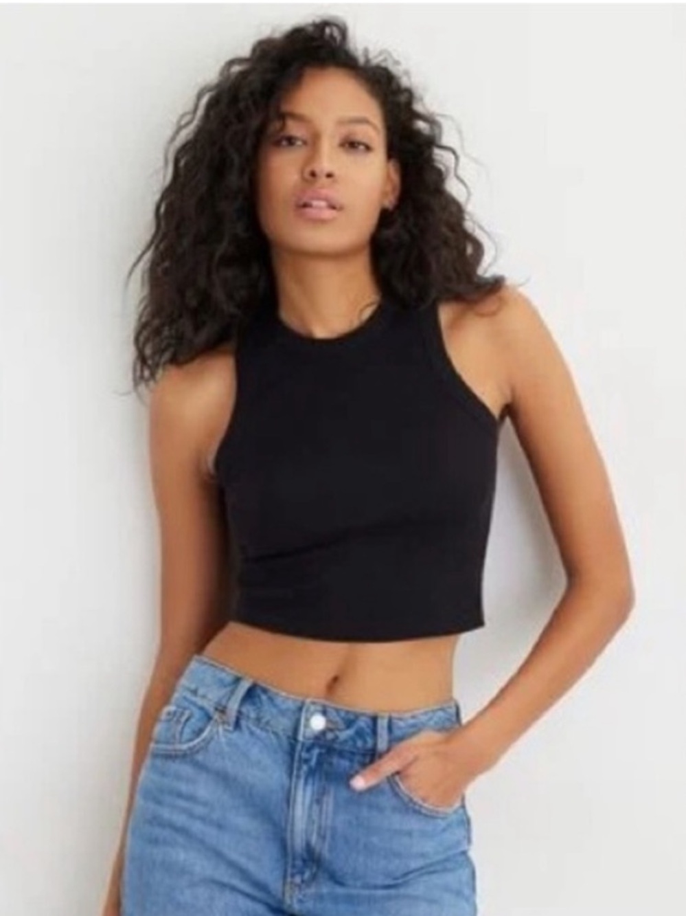 Dynamite Kenzie Black Crop Top NWT